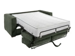 Canapé 3 Places Convertible Express En Velours Côtelé Vert Sapin - Couchage 140 Cm - Matelas 22 Cm LORETO -Canapé Soldes Boutique canape 14806361