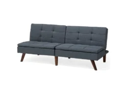 Canapé Convertible 3 Places En Tissu Gris RONNE -Canapé Soldes Boutique canape 14825631