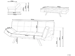 Canapé Convertible 3 Places En Tissu Bleu Foncé BRISTOL -Canapé Soldes Boutique canape 14825783