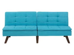 Canapé Convertible 3 Places En Tissu Bleu Turquoise RONNE 9 Canapé Convertible 3 Places En Tissu Bleu Turquoise RONNE -Canapé Soldes Boutique canape 14826007