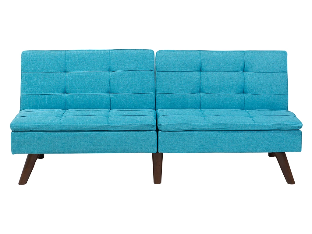 Canapé Convertible 3 Places En Tissu Bleu Turquoise RONNE 2 Canapé Convertible 3 Places En Tissu Bleu Turquoise RONNE – Image 2