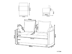 Canapé Convertible 2 Places En Tissu Beige HOVIN -Canapé Soldes Boutique canape 14826157