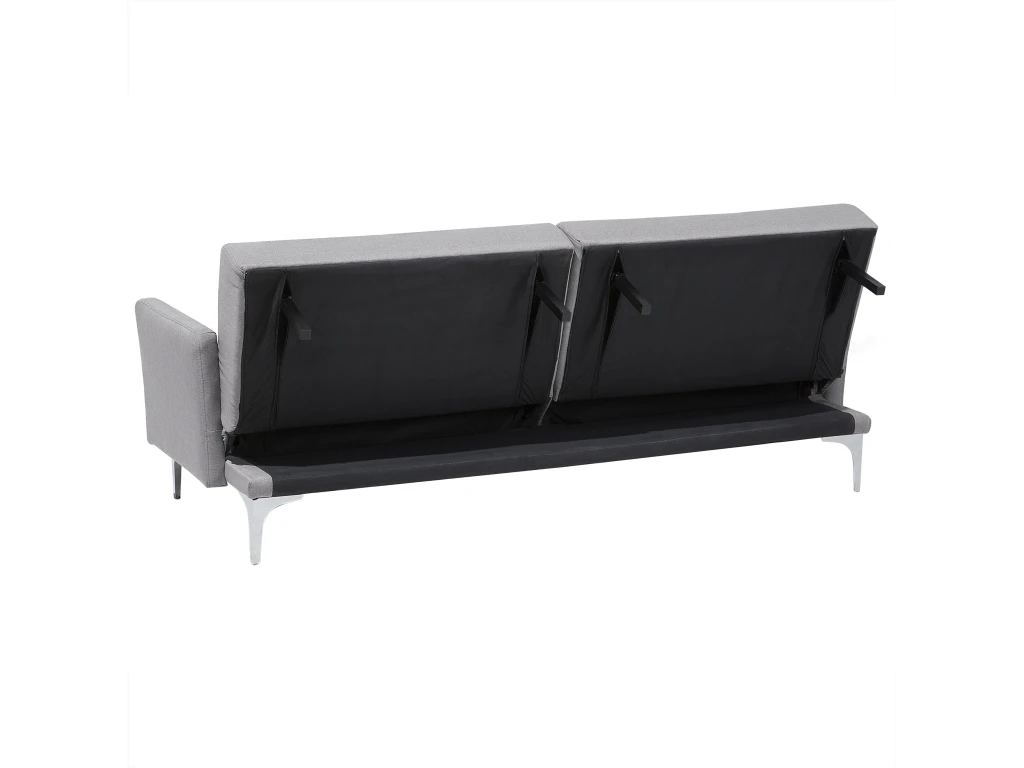 Canapé Convertible 3 Places En Tissu Gris LUCAN 8 Canapé Convertible 3 Places En Tissu Gris LUCAN – Image 8