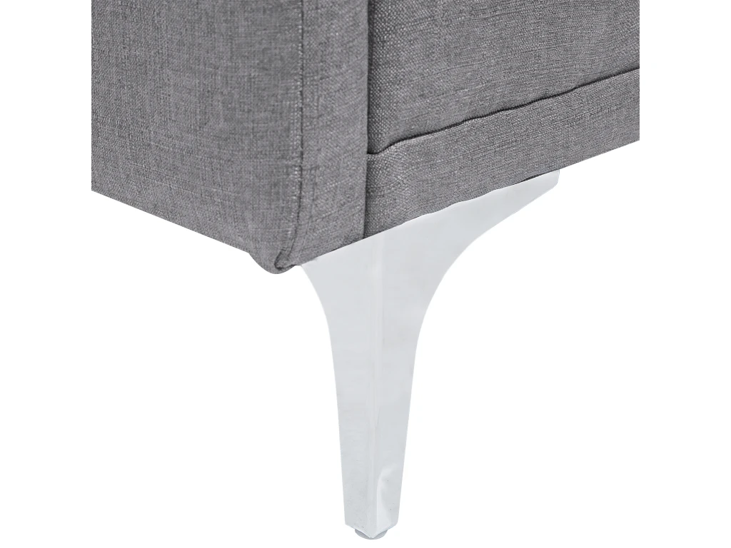 Canapé Convertible 3 Places En Tissu Gris LUCAN 9 Canapé Convertible 3 Places En Tissu Gris LUCAN – Image 9