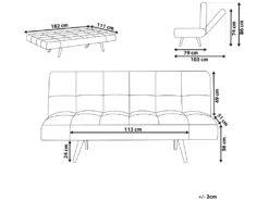 Canapé Convertible 3 Places En Tissu Beige INGARO -Canapé Soldes Boutique canape 14826385