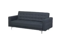 Canapé Convertible 3 Places En Tissu Gris Foncé ABERDEEN -Canapé Soldes Boutique canape 14826409