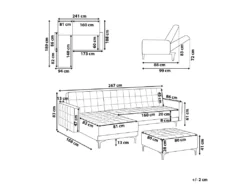 Canapé Angle Droite Convertible En Tissu Gris Foncé 4 Places Avec Pouf ABERDEEN -Canapé Soldes Boutique canape 14826535