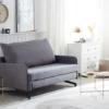 Canapé Convertible 2 Places En Tissu Gris BELFAST