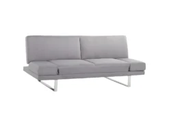 Canapé Convertible 2 Places En Tissu Gris Clair YORK -Canapé Soldes Boutique canape 14826813