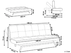 Canapé Convertible 3 Places En Tissu Patchwork LEEDS -Canapé Soldes Boutique canape 14826921