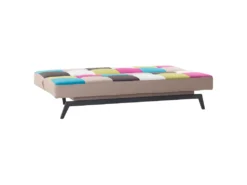 Canapé Convertible 3 Places En Tissu Patchwork LEEDS -Canapé Soldes Boutique canape 14826925
