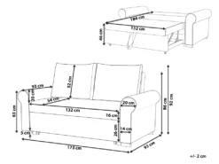 Canapé 2 Places Convertible En Tissu Rouge Bordeaux SILDA -Canapé Soldes Boutique canape 14828463
