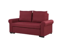 Canapé 2 Places Convertible En Tissu Rouge Bordeaux SILDA -Canapé Soldes Boutique canape 14828467