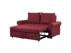 Canapé 2 Places Convertible En Tissu Rouge Bordeaux SILDA -Canapé Soldes Boutique canape 14828471