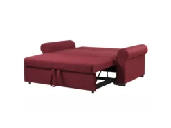 Canapé 2 Places Convertible En Tissu Rouge Bordeaux SILDA -Canapé Soldes Boutique canape 14828473
