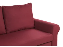 Canapé 2 Places Convertible En Tissu Rouge Bordeaux SILDA -Canapé Soldes Boutique canape 14828477