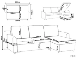 Canapé Angle Côté Gauche Convertible En Tissu Gris Clair 3 Places NESNA -Canapé Soldes Boutique canape 14828783