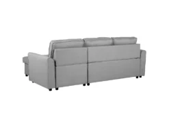 Canapé Angle Côté Gauche Convertible En Tissu Gris Clair 3 Places NESNA -Canapé Soldes Boutique canape 14828791