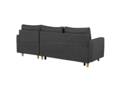 Canapé Angle à Gauche Convertible 4 Places En Tissu Gris Foncé FLAKK -Canapé Soldes Boutique canape 14829217