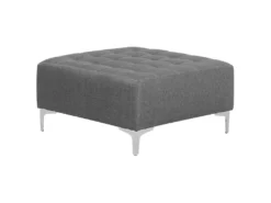 Canapé Angle Gauche Convertible En Tissu Gris Clair 4 Places Avec Pouf ABERDEEN -Canapé Soldes Boutique canape 14876771