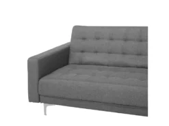 Canapé Angle Gauche Convertible En Tissu Gris Clair 4 Places Avec Pouf ABERDEEN -Canapé Soldes Boutique canape 14876773