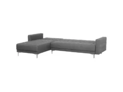 Canapé Angle Droite Convertible En Tissu Gris Clair 4 Places Avec Pouf ABERDEEN -Canapé Soldes Boutique canape 14877537