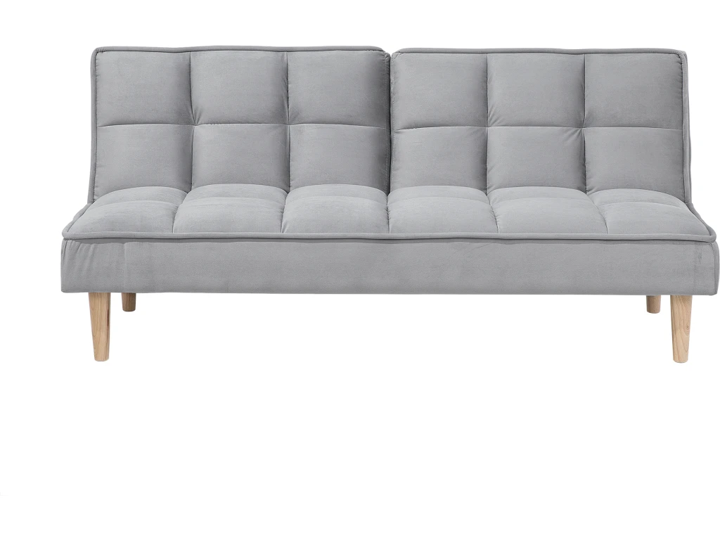 Canapé Convertible 3 Places En Tissu Gris Clair SILJAN 2 Canapé Convertible 3 Places En Tissu Gris Clair SILJAN – Image 2