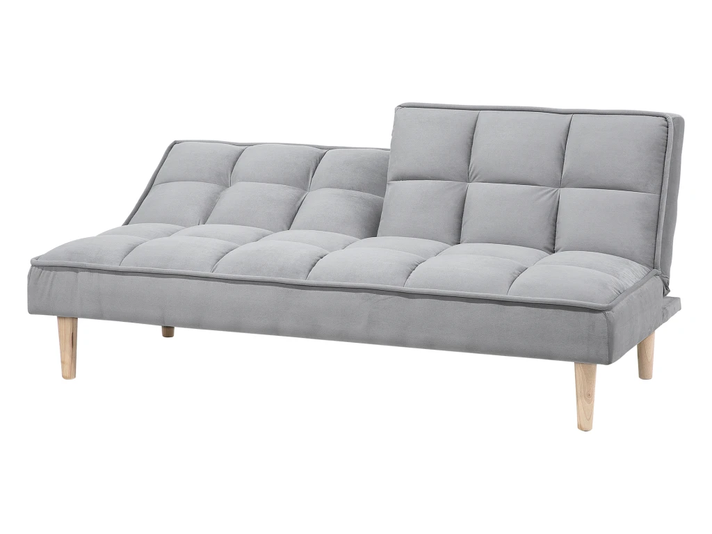 Canapé Convertible 3 Places En Tissu Gris Clair SILJAN 6 Canapé Convertible 3 Places En Tissu Gris Clair SILJAN – Image 6