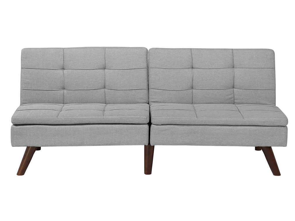 Canapé Convertible 3 Places En Tissu Gris Clair RONNE 2 Canapé Convertible 3 Places En Tissu Gris Clair RONNE – Image 2