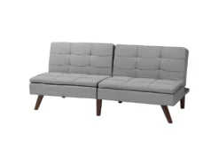 Canapé Convertible 3 Places En Tissu Gris Clair RONNE 12 Canapé Convertible 3 Places En Tissu Gris Clair RONNE -Canapé Soldes Boutique canape 14878185