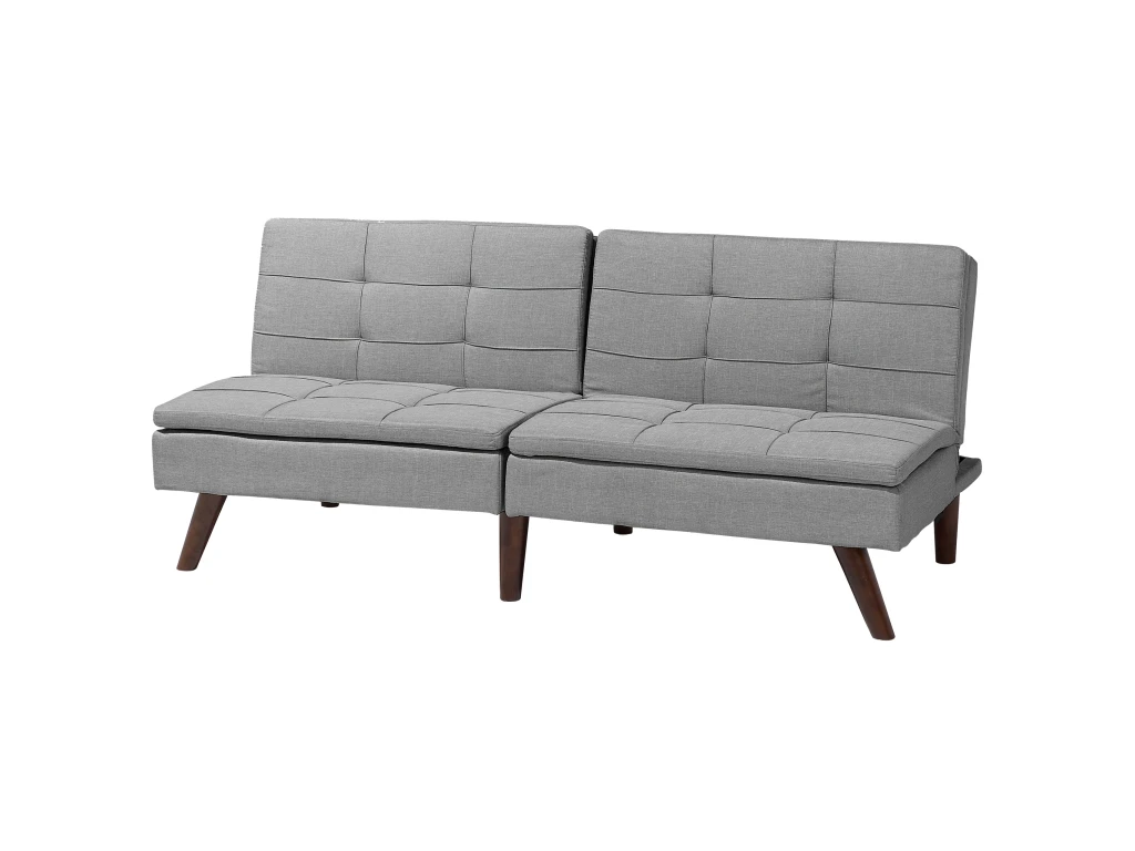 Canapé Convertible 3 Places En Tissu Gris Clair RONNE 5 Canapé Convertible 3 Places En Tissu Gris Clair RONNE – Image 5