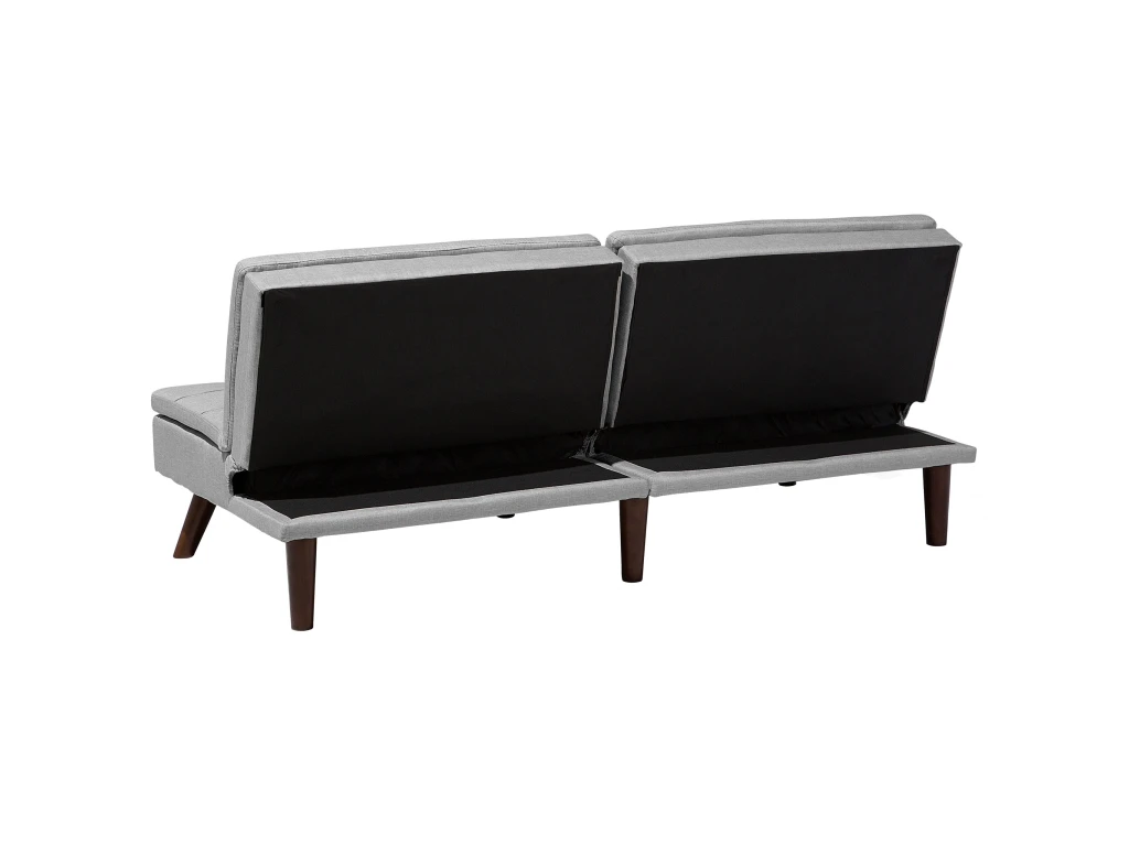 Canapé Convertible 3 Places En Tissu Gris Clair RONNE 7 Canapé Convertible 3 Places En Tissu Gris Clair RONNE – Image 7