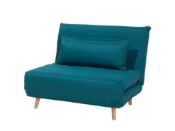 Banquette Convertible 1 Place En Tissu Bleu SETTEN -Canapé Soldes Boutique canape 14878337