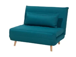 Banquette Convertible 1 Place En Tissu Bleu SETTEN -Canapé Soldes Boutique canape 14878339