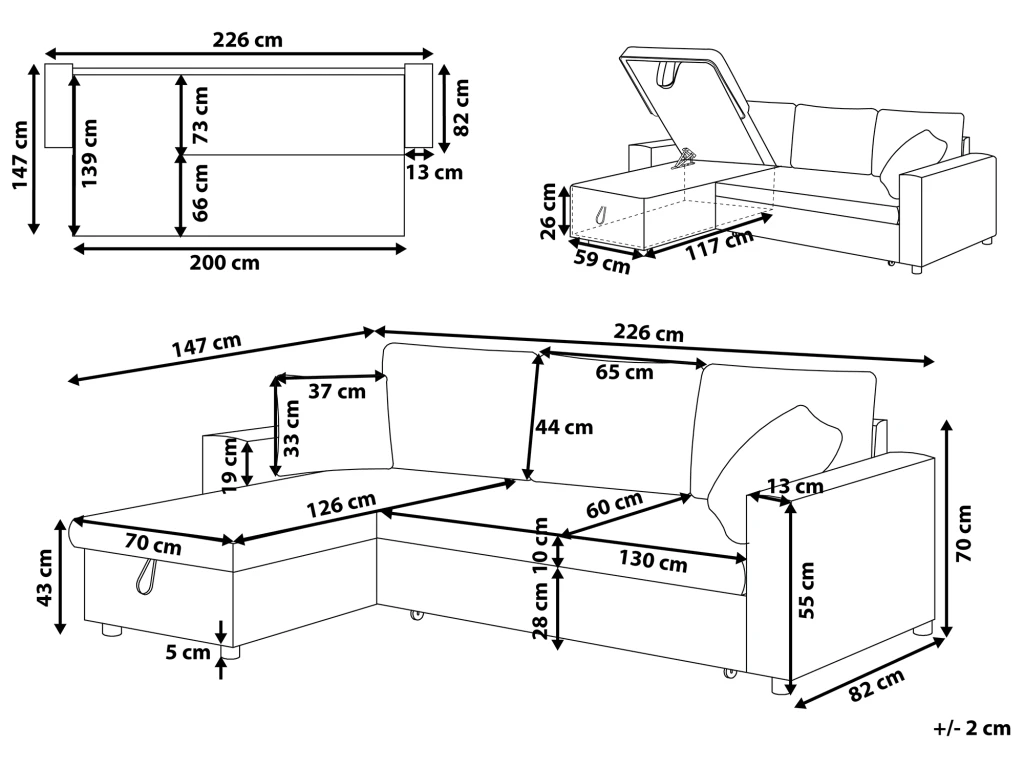 Canapé Angle Droite Convertible 3 Places En Tissu Beige Et Marron TAMPERE 3 Canapé Angle Droite Convertible 3 Places En Tissu Beige Et Marron TAMPERE – Image 3