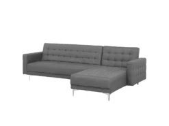 Canapé Angle Gauche Convertible En Tissu Gris 4 Places ABERDEEN -Canapé Soldes Boutique canape 14926709
