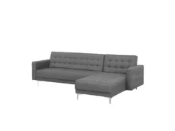 Canapé Angle Gauche Convertible En Tissu Gris 4 Places ABERDEEN -Canapé Soldes Boutique canape 14926711