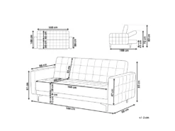 Canapé Convertible 3 Places En Tissu Gris Clair ABERDEEN -Canapé Soldes Boutique canape 14927081