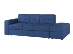 Canapé Convertible 3 Places En Tissu Bleu Marine FALSTER -Canapé Soldes Boutique canape 14927723