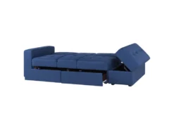 Canapé Convertible 3 Places En Tissu Bleu Marine FALSTER -Canapé Soldes Boutique canape 14927727