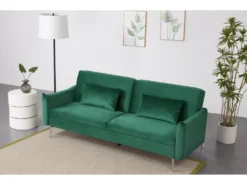 BETTY - Canapé Design Convertible 3 Places En Velours Vert