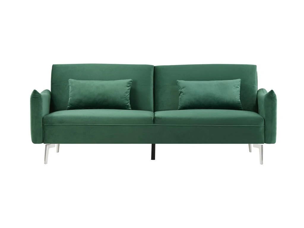 BETTY - Canapé Design Convertible 3 Places En Velours Vert 2 BETTY - Canapé Design Convertible 3 Places En Velours Vert – Image 2