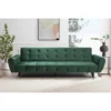 Ontario Velours Vert - Canapé Convertible 3 Places Vert