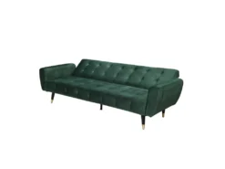 Ontario Velours Vert - Canapé Convertible 3 Places Vert -Canapé Soldes Boutique canape 14978491