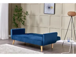 BERLIN - Canapé Scandinave Convertible 3 Places Velours Bleu Nuit 13 BERLIN - Canapé Scandinave Convertible 3 Places Velours Bleu Nuit -Canapé Soldes Boutique canape 15000437