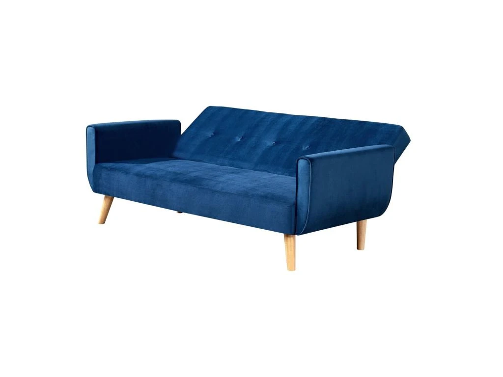BERLIN - Canapé Scandinave Convertible 3 Places Velours Bleu Nuit 7 BERLIN - Canapé Scandinave Convertible 3 Places Velours Bleu Nuit – Image 7