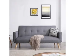 Berlin Gris : Canapé Scandinave Convertible 3 Places Gris