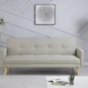 Wooden - Canapé Scandinave Convertible 3 Places Beige