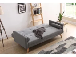 Wooden : Canapé Scandinave Convertible 3 Places Gris -Canapé Soldes Boutique canape 15000763