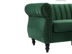 Canapé D'angle Réversible En Velours Vert Sapin TRUMBO -Canapé Soldes Boutique canape 15073113